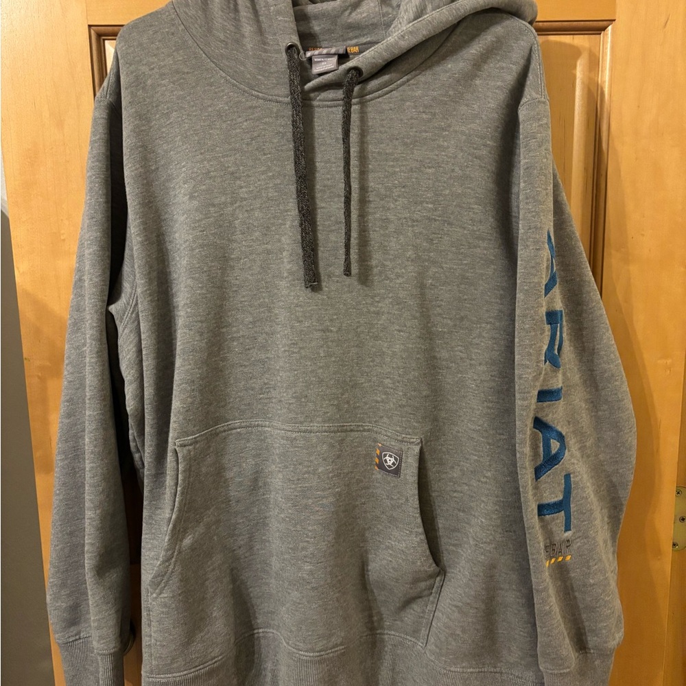 Ariat Gray Hoodie with Blue Lettering